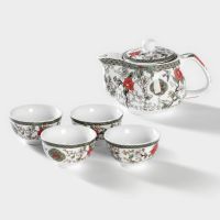 Набор для чайной церемонии керамический «Цветение», 5 предметов